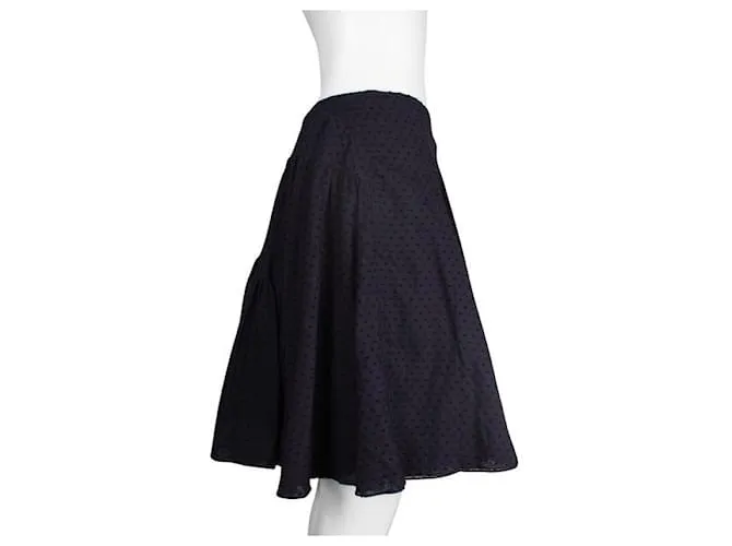 Alaïa Falda Alaia Textura Azul Marino con Botones 