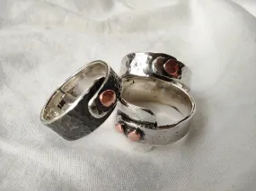 Anillo de Plata y Cobre para Hombre y para Mujer | Plata Vieja y Textura Rústica | Hecho a medida