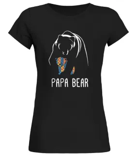 Autism Papa Bear - Autism Awareness Camiseta cuello redondo Mujer