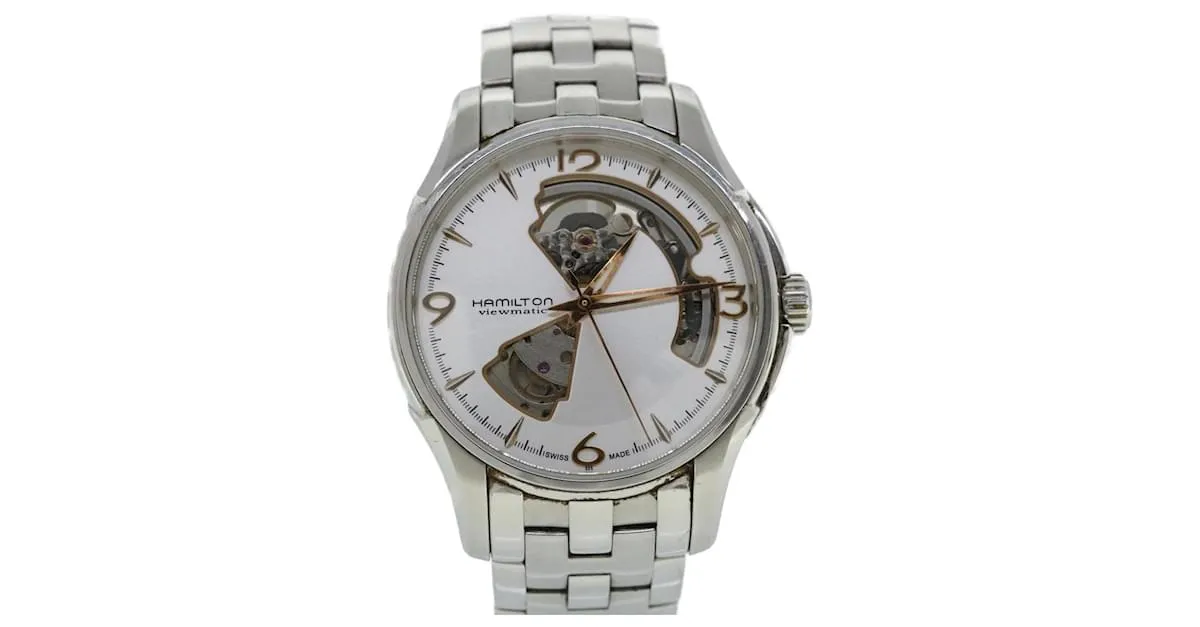 Autre Marque HAMILTON Jazzmaster corazón abierto Relojes Plata H325650 Autenticación3330 