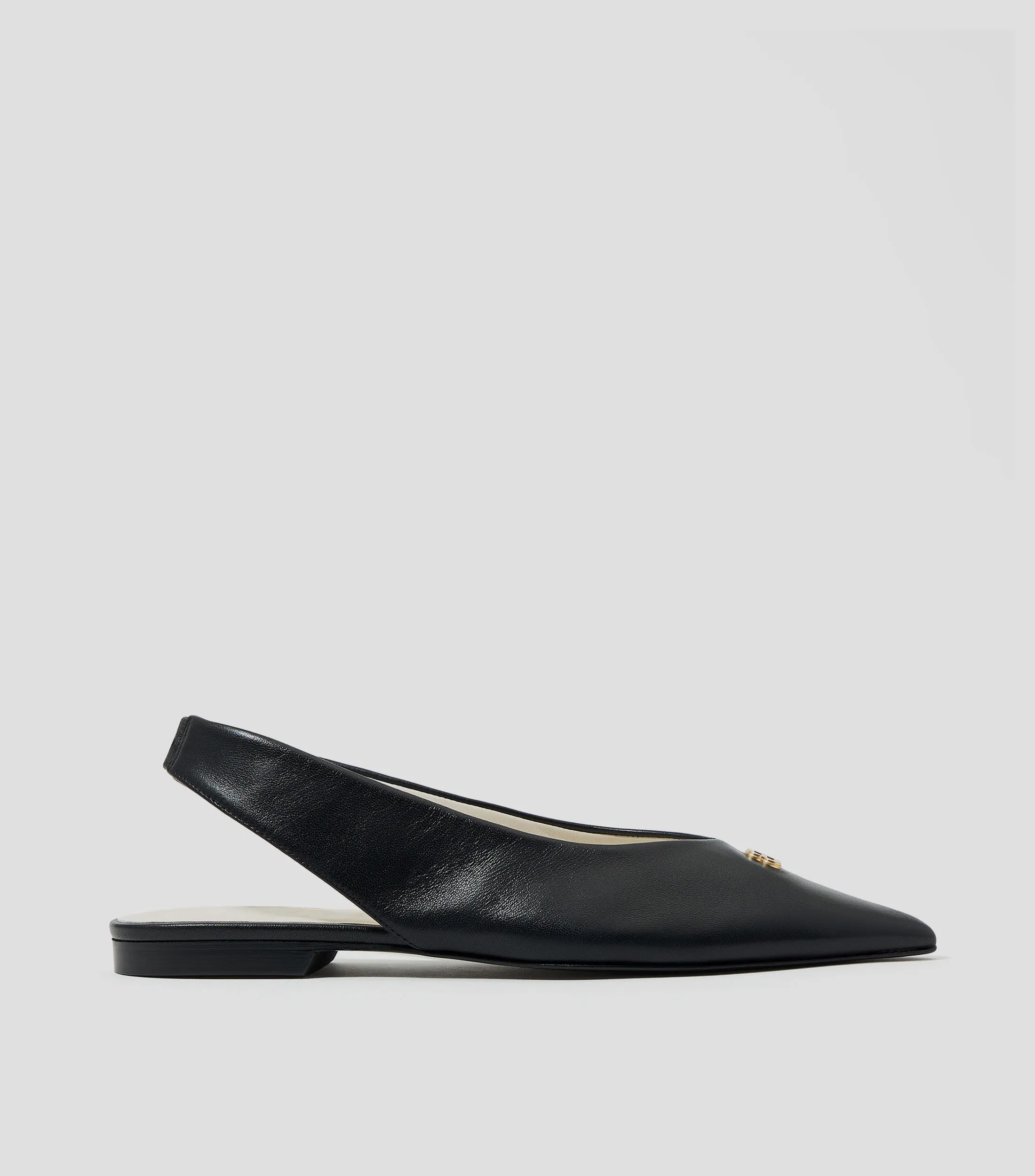 Bimba y Lola Flats con tacón bajo de media luna en piel Mujer