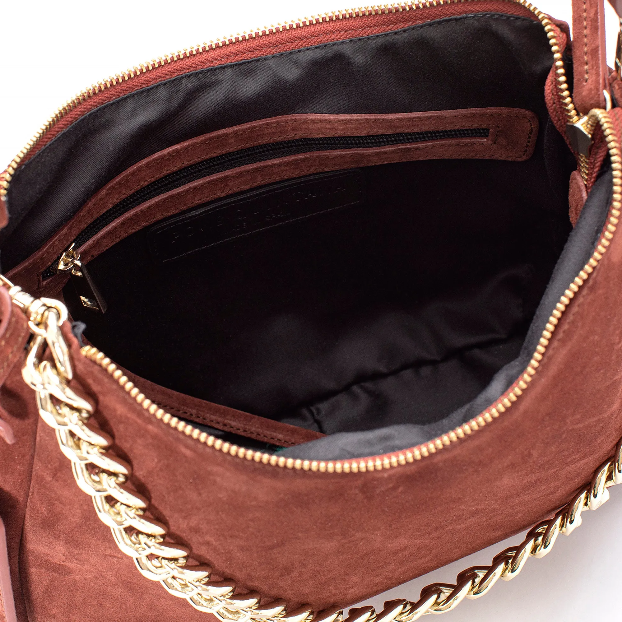 BOLSO DE MANO V114 VELOUR BRANDY