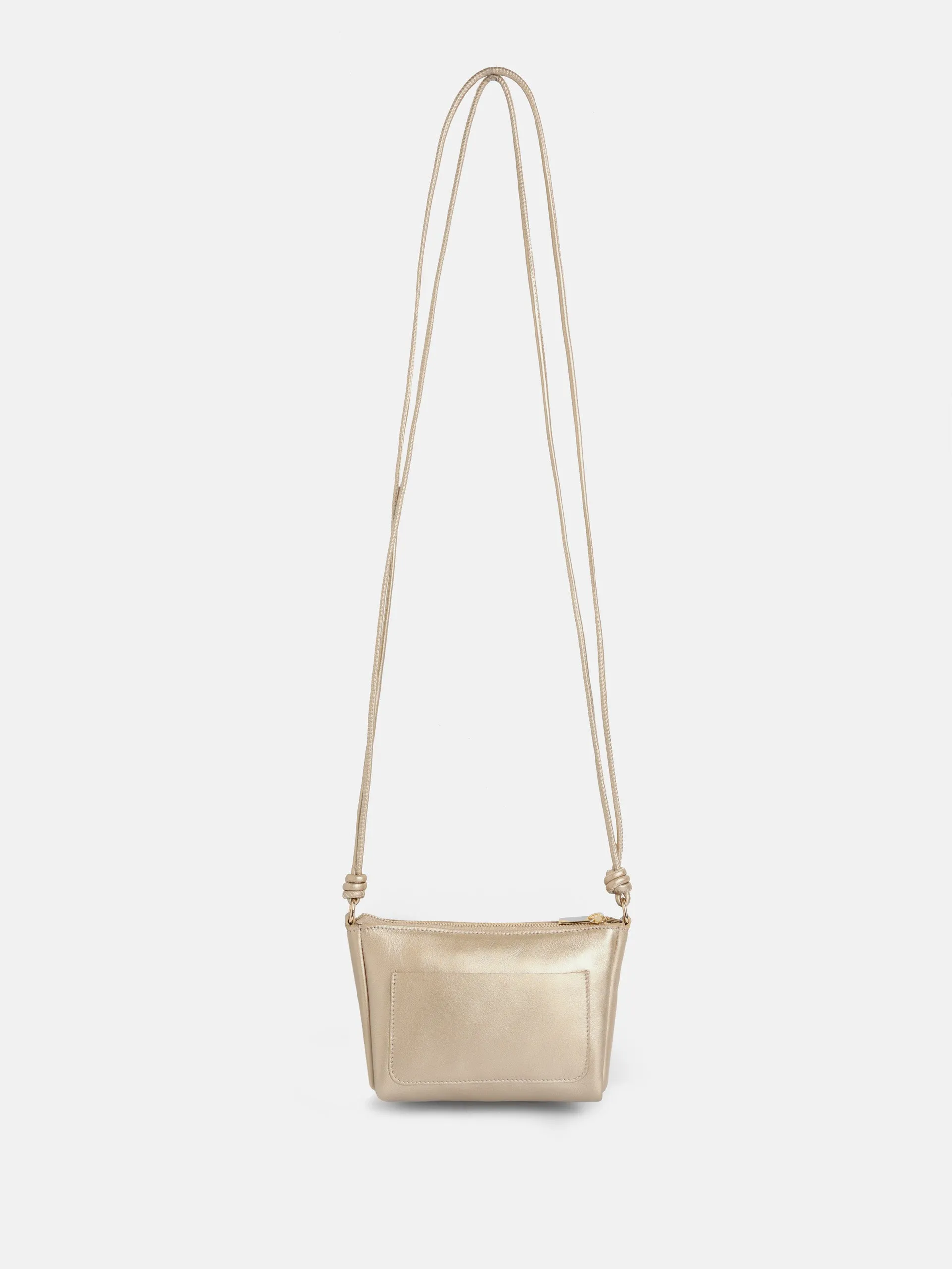 Bolso mini piel dorado