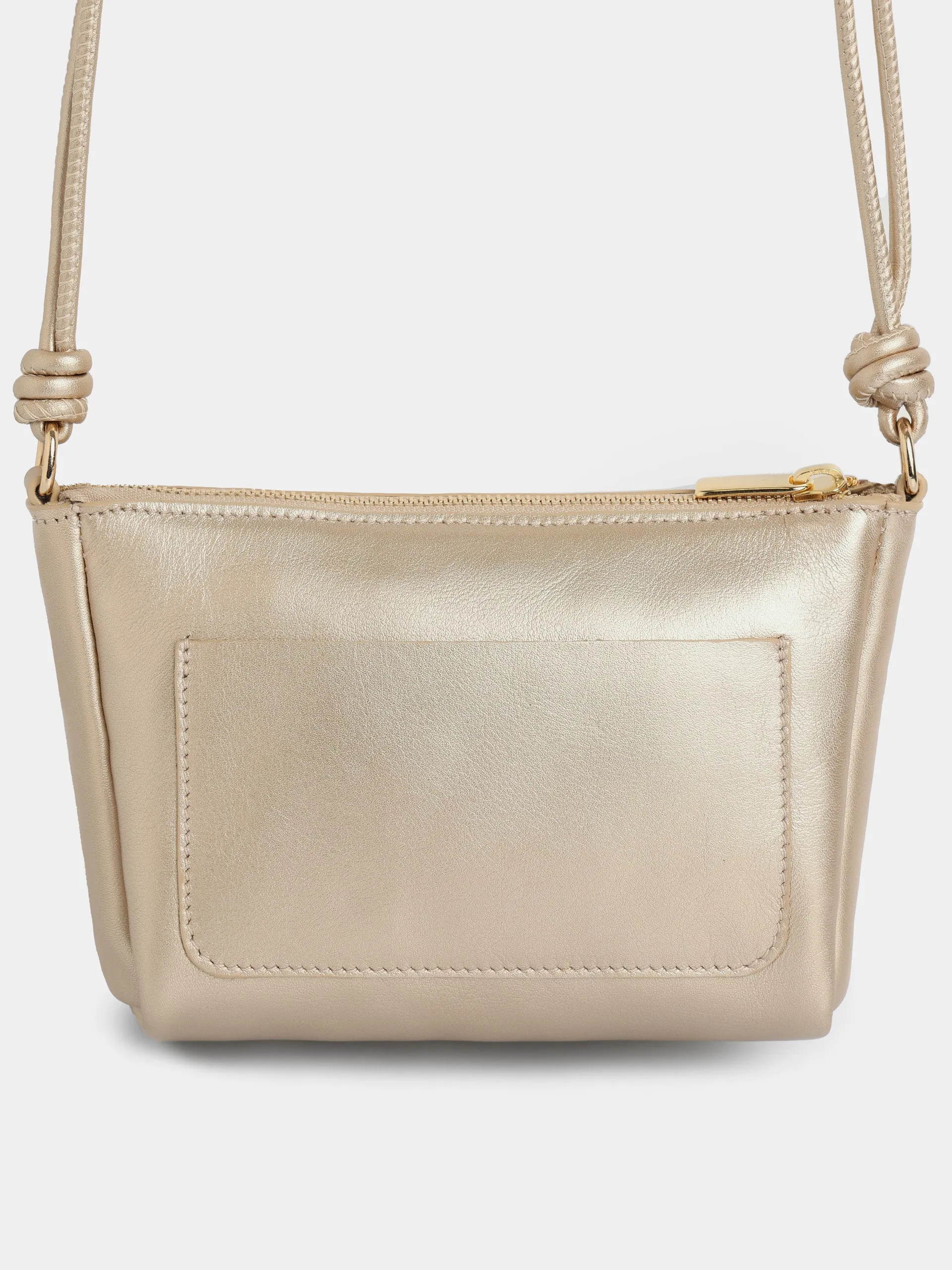 Bolso mini piel dorado