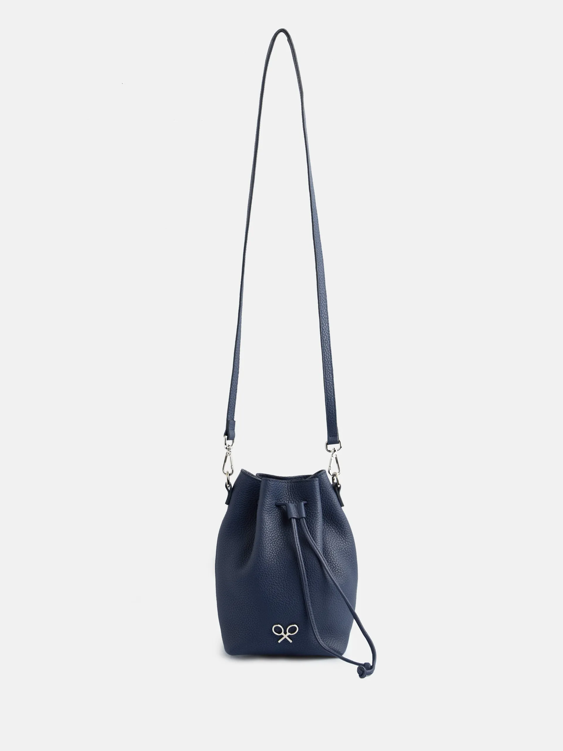 Bolso saco piel azul marino