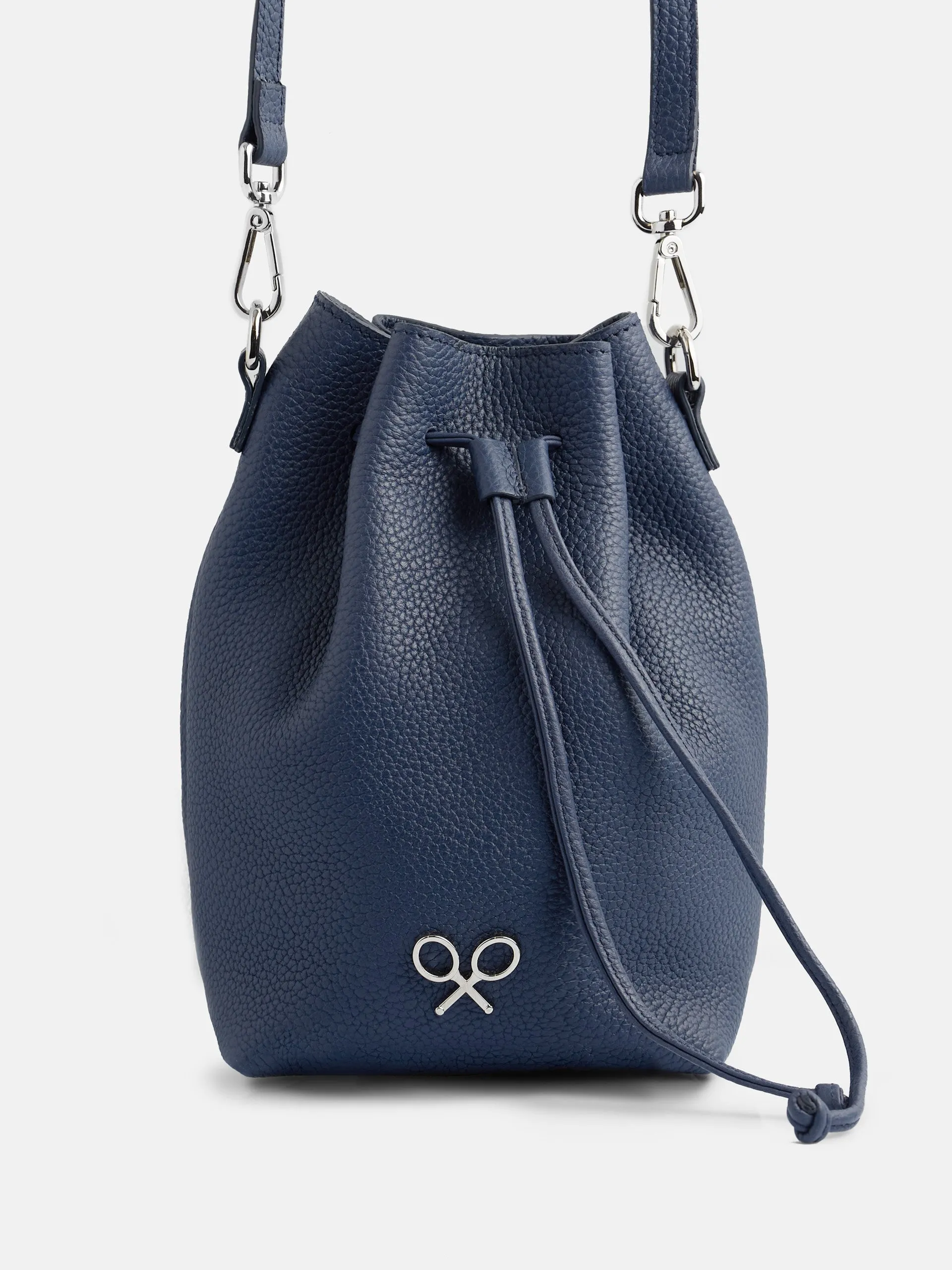 Bolso saco piel azul marino