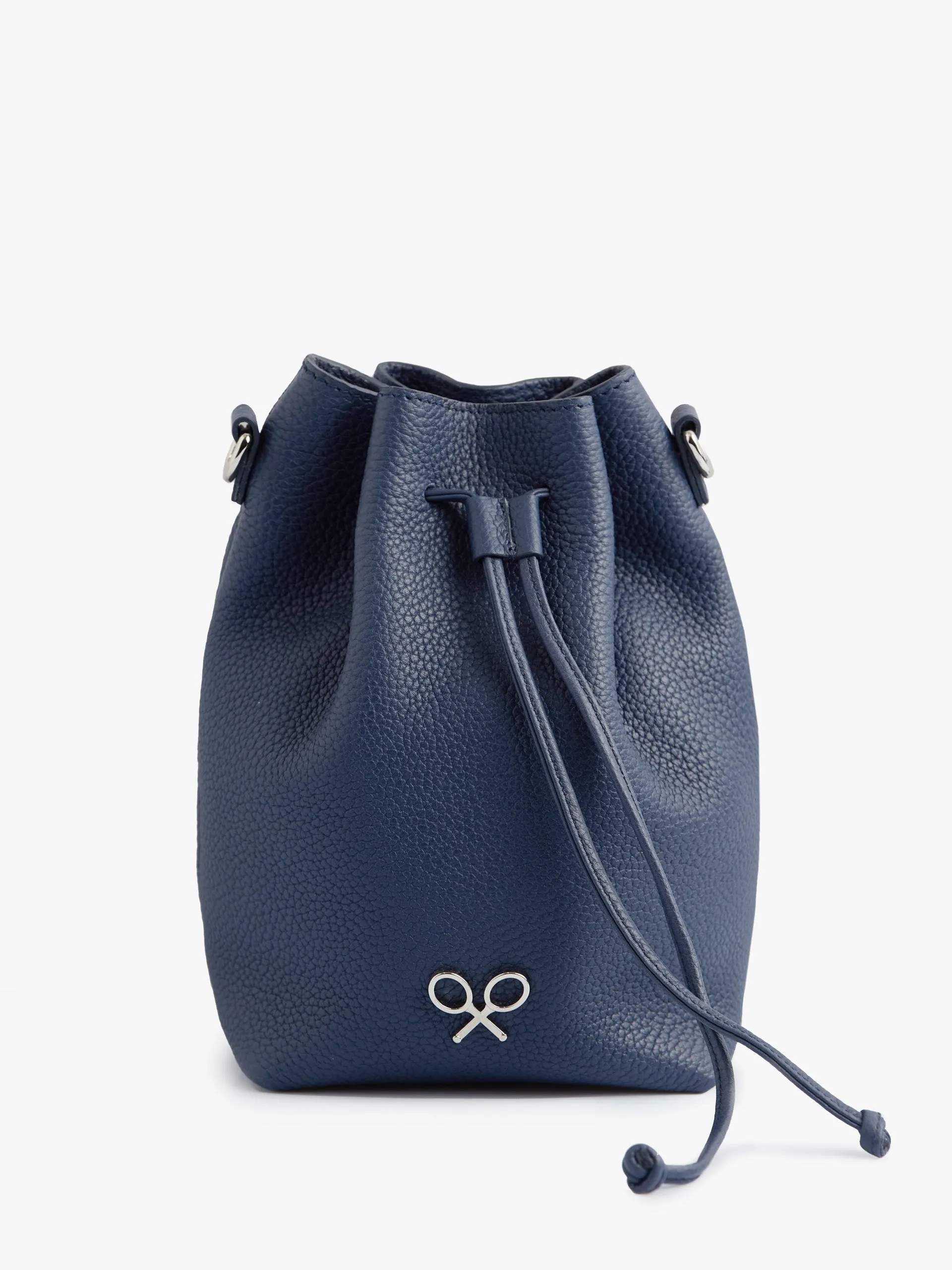 Bolso saco piel azul marino