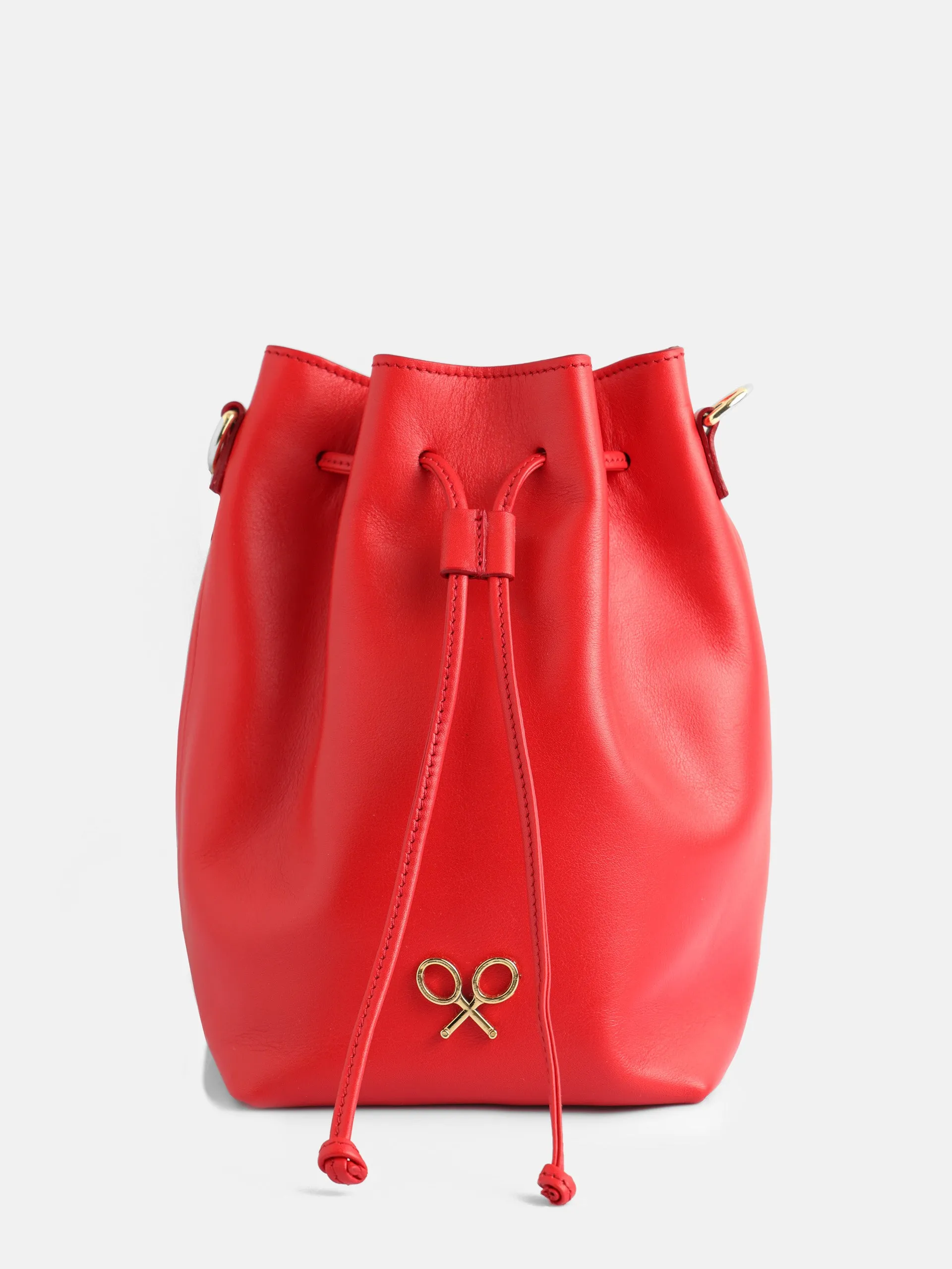 Bolso saco piel rojo