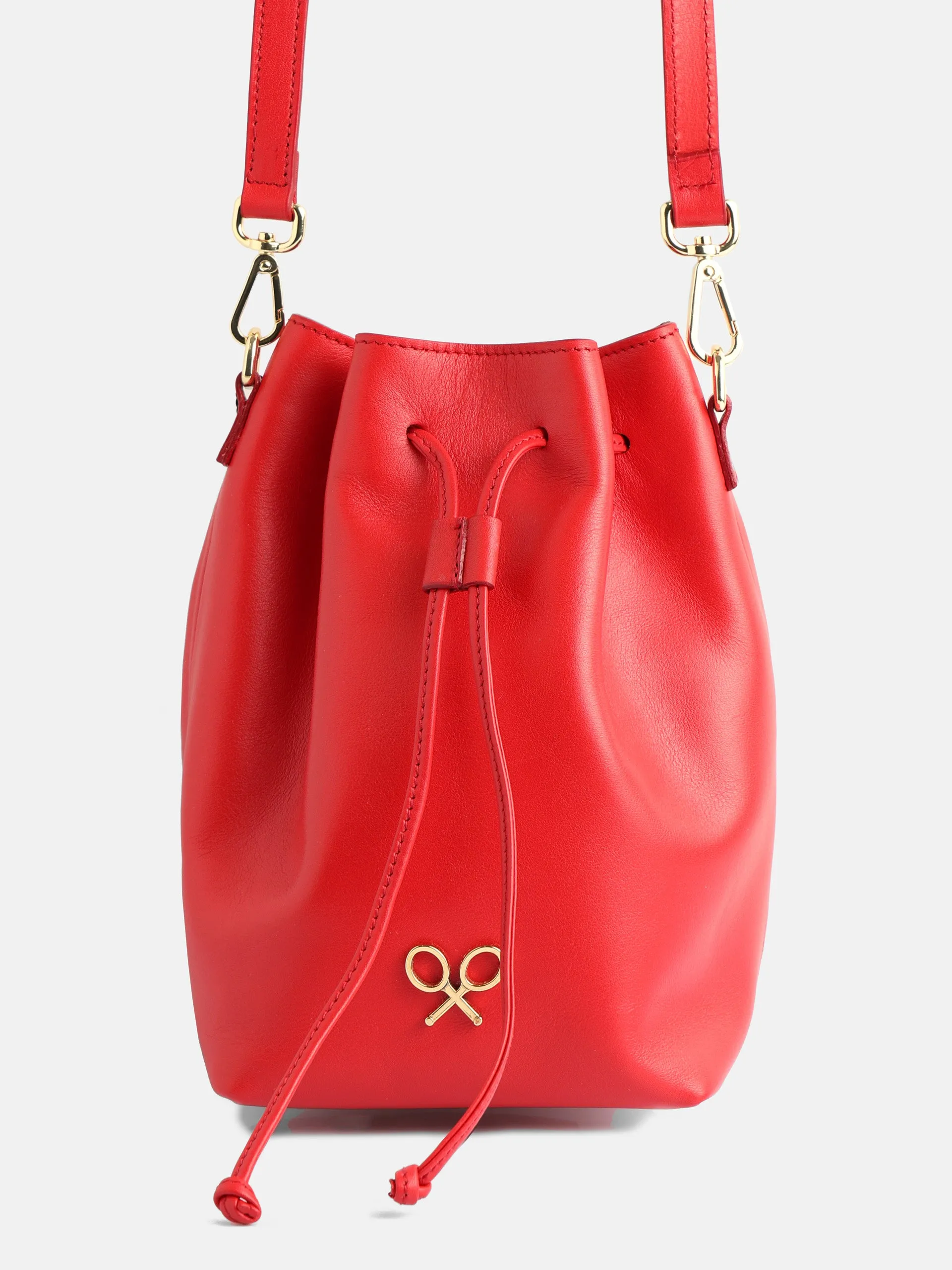 Bolso saco piel rojo