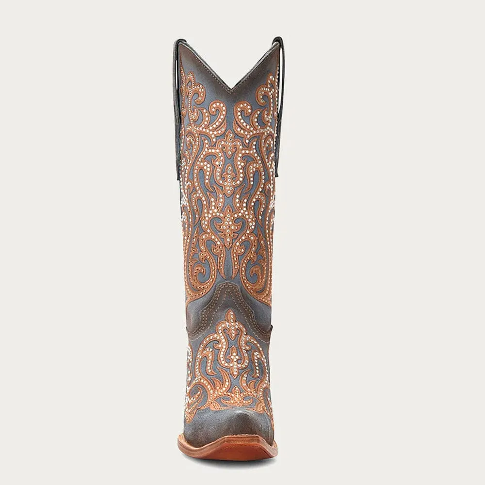 Bota Casual Blue / Honey Embroidery & Crystals