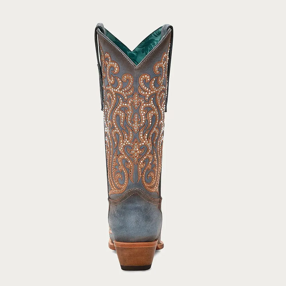 Bota Casual Blue / Honey Embroidery & Crystals