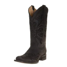 Bota Vaquera Black Embroidery