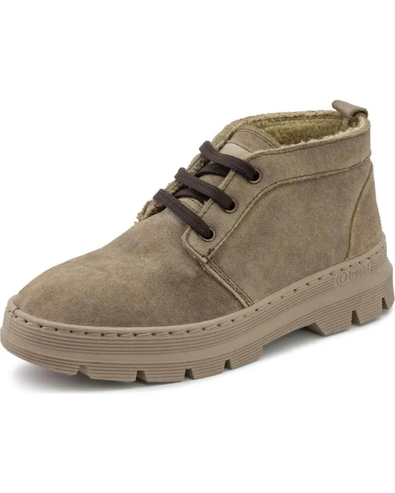 Botines NATURAL WORLD  de Hombre BOTA 7122 U LIS UNISEX DE EN SERRAJE  BEIGE