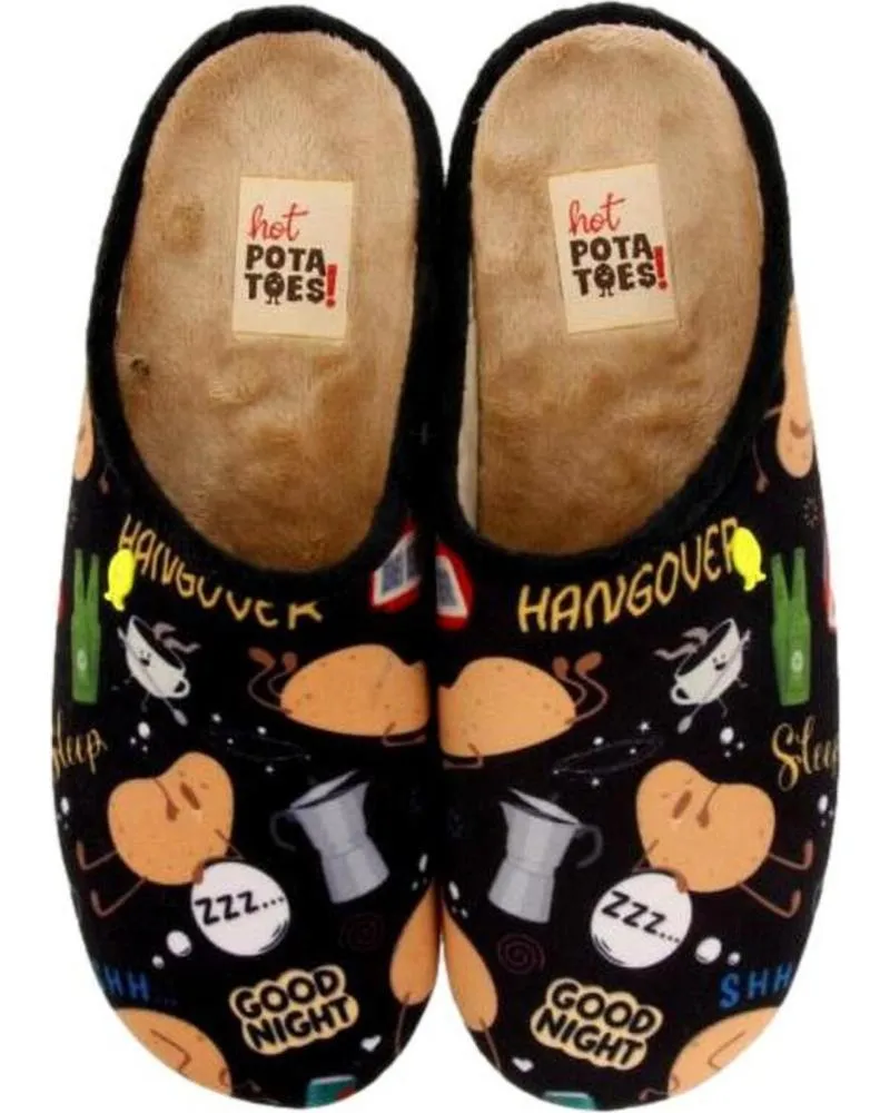 Calzado de casa de Hombre HOT POTATOES ZAPATILLAS CASA HOMBRE GALSTON 70149 NEGRO