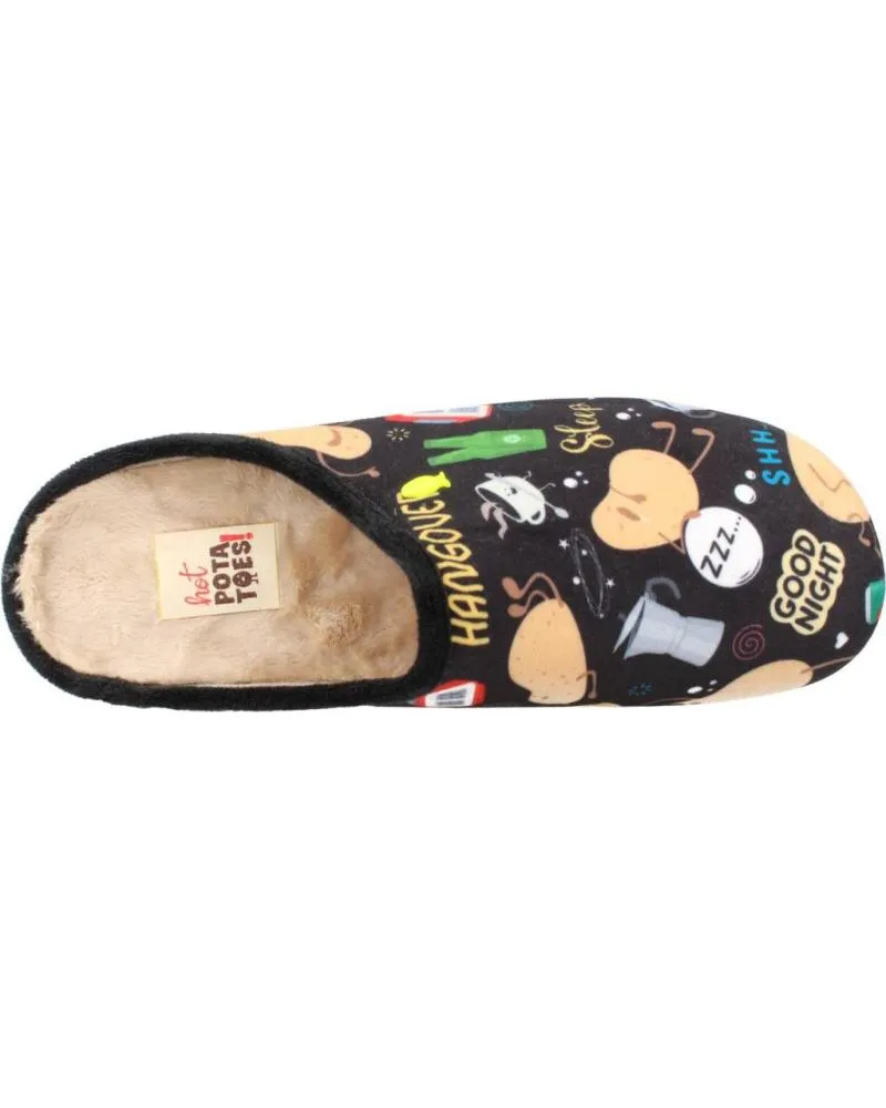 Calzado de casa de Hombre HOT POTATOES ZAPATILLAS CASA HOMBRE GALSTON 70149 NEGRO