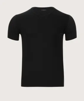 Camiseta Interior Para Hombre Con Cuello En V Y Manga Corta En Micro Textura-