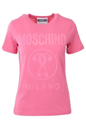 Camiseta Moschino Couture rosa con logo grande milano