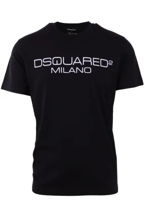 Camiseta negra maxilogo dsquared2 milano