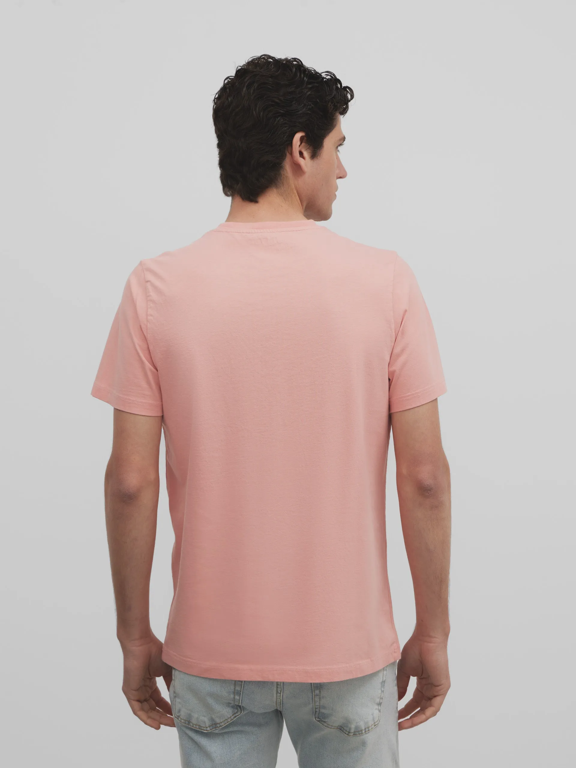 Camiseta silbon raqueta media coral