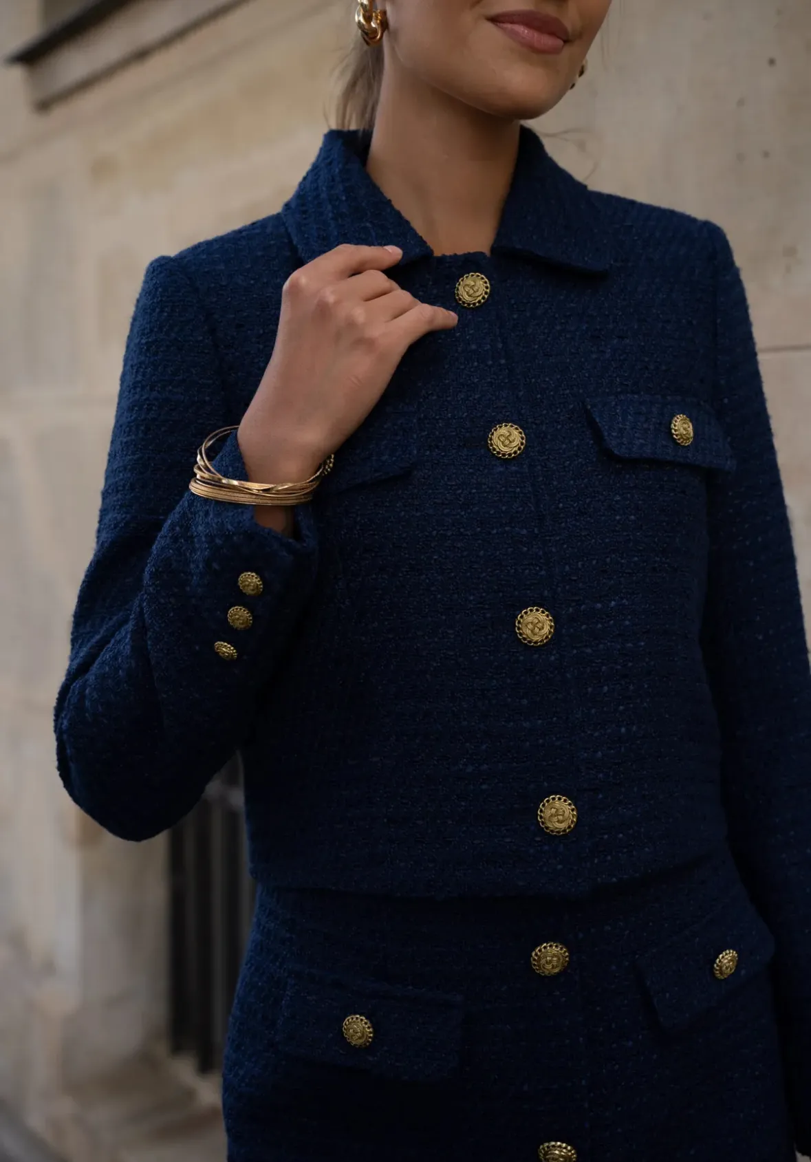 Chaqueta Tweed Azul