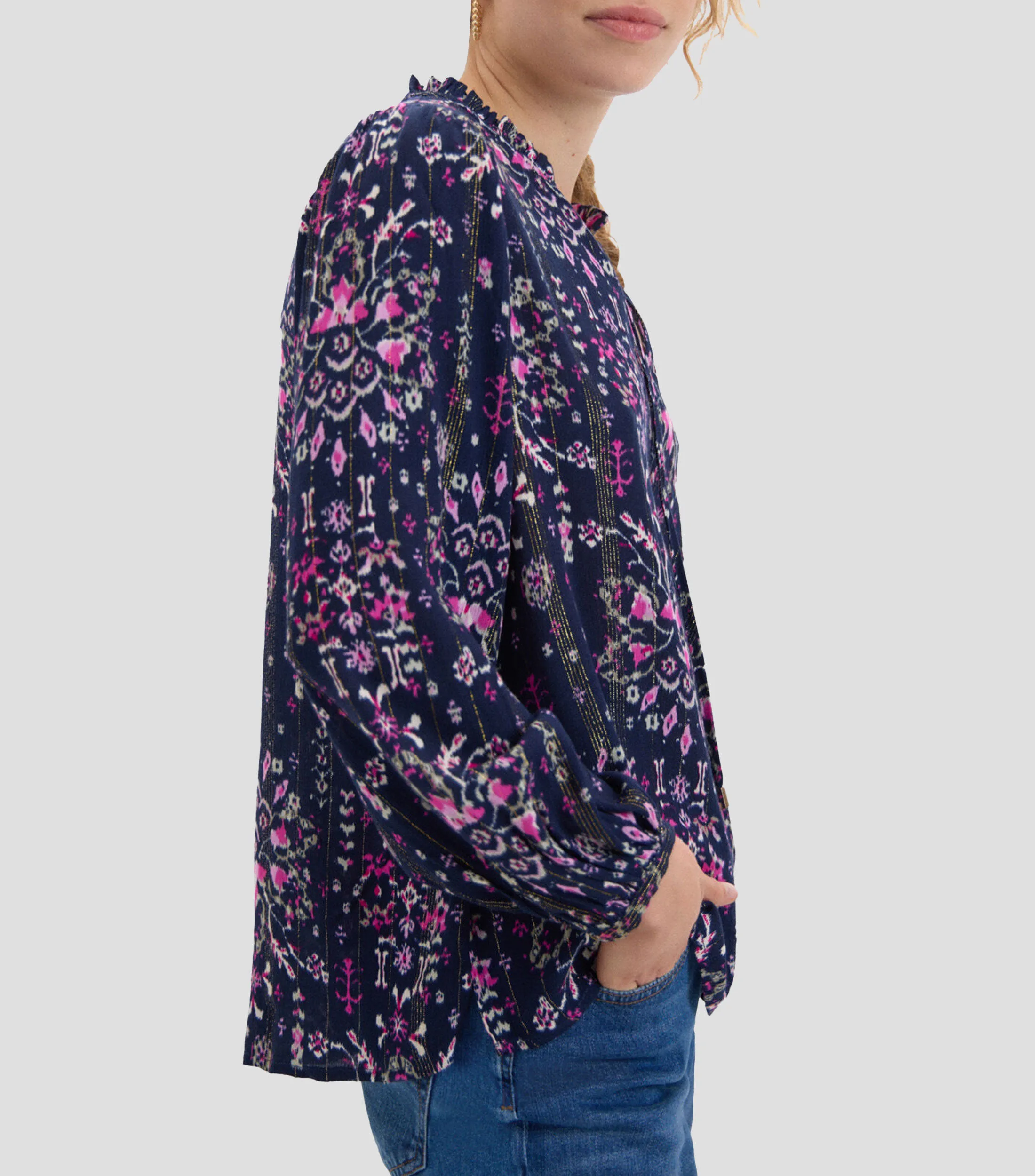 Cortefiel Blusa estampada de manga larga Mujer