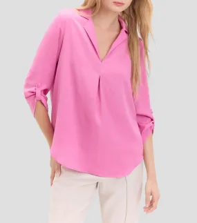 Cortefiel Blusa lisa manga larga Mujer