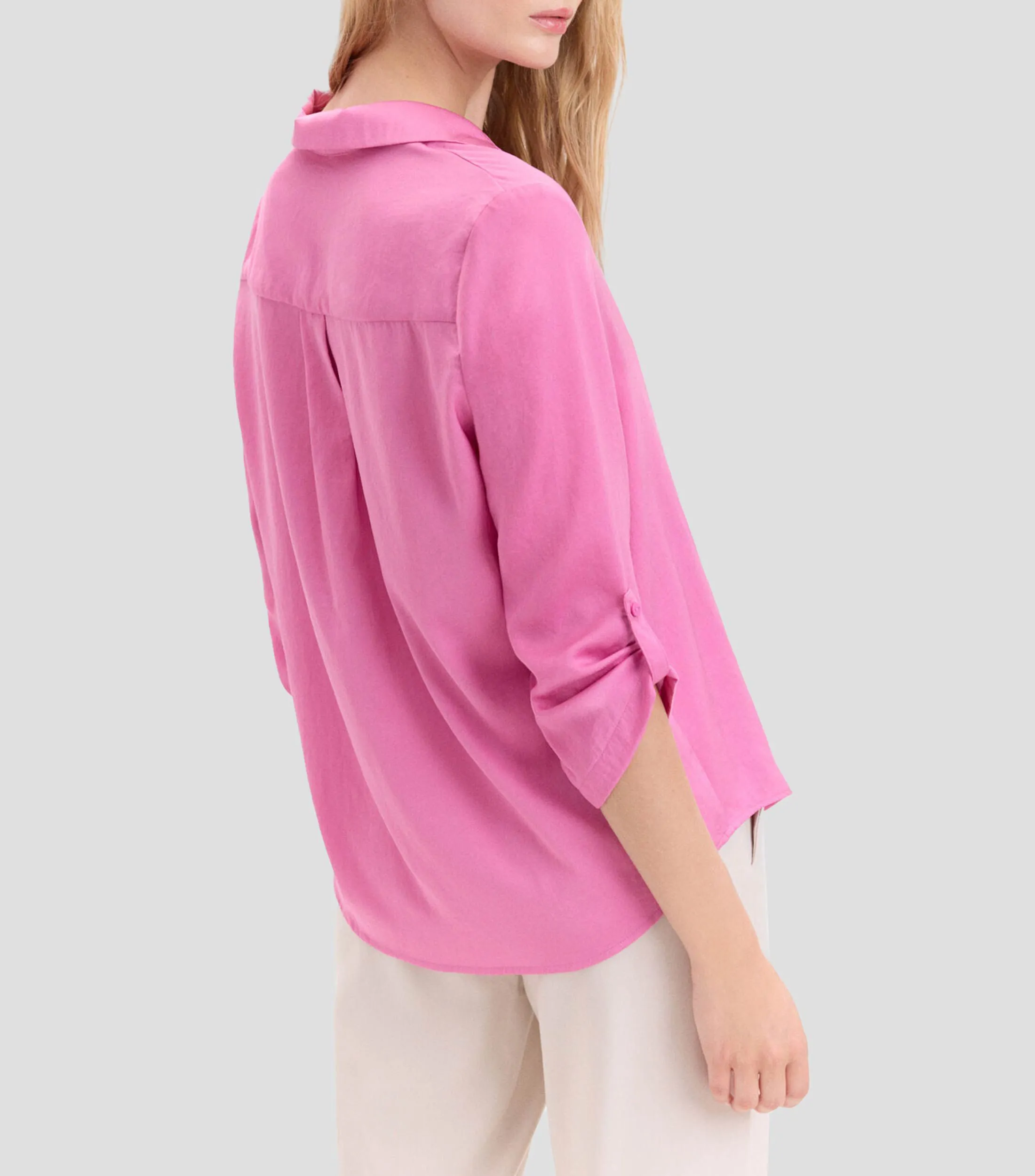 Cortefiel Blusa lisa manga larga Mujer