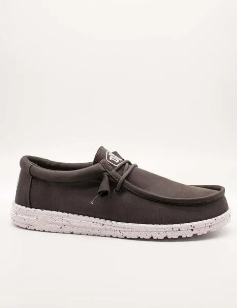 Deportivo Hey Dude Wally Slub Canvas Dark Grey