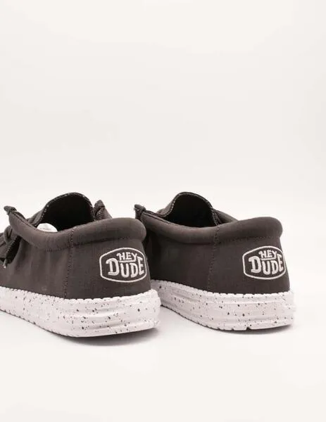 Deportivo Hey Dude Wally Slub Canvas Dark Grey