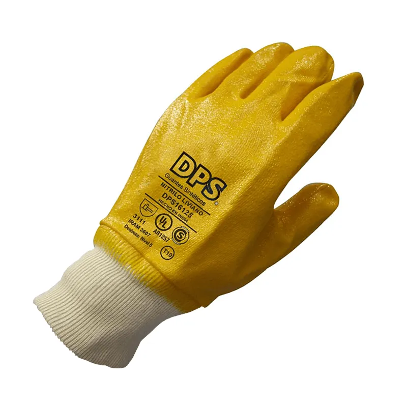 DPS GUANTES NITRILO AMARILLO PUÑO ELASTIZADO COMPLETO TALLE 10 (16125)