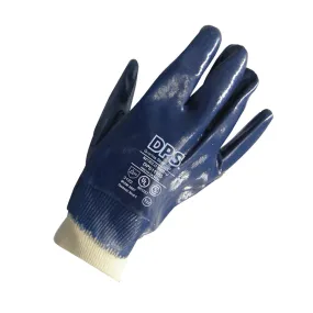 DPS GUANTES NITRILO MEDIO BAÑO COMPLETO AZUL PUÑO TEJIDO TALLE 10 (11155)