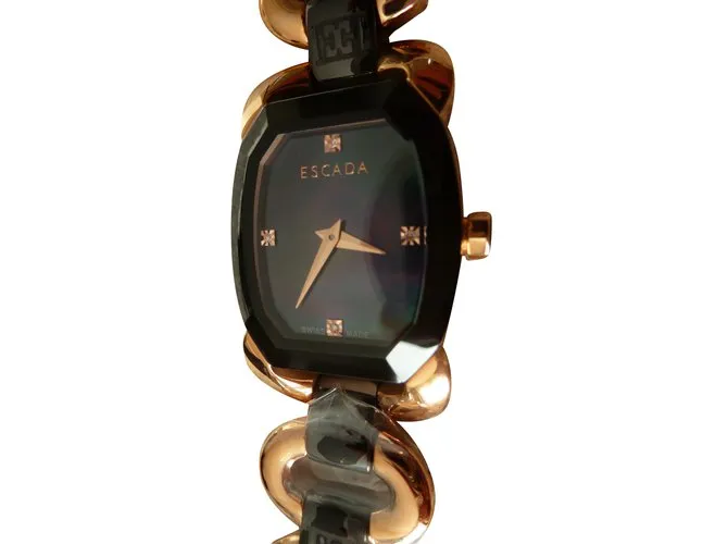 Escada Relojes finos Negro Rosa 