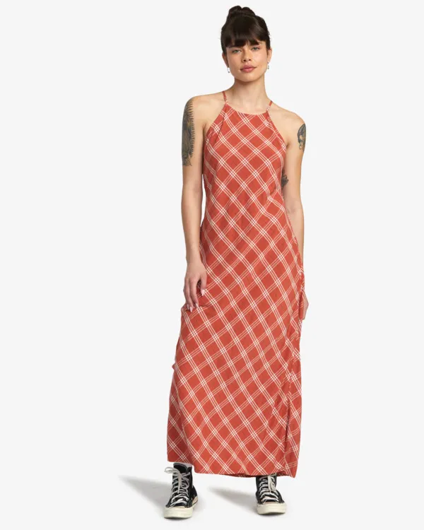 Exile Plaid - Vestido Sun de longitud media para Mujer-