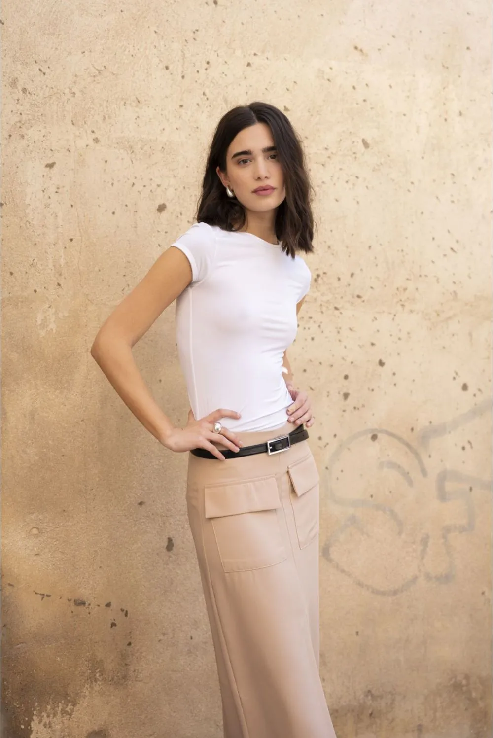 Falda midi cargo para mujer, elegante y cómoda