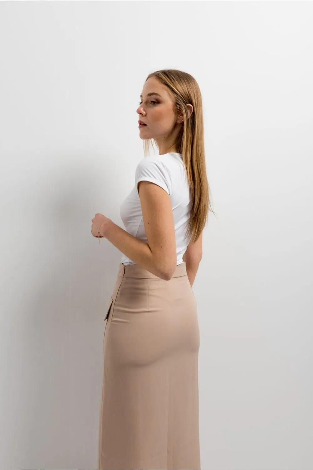 Falda midi cargo para mujer, elegante y cómoda