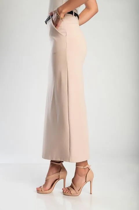 Falda midi elegante, beige