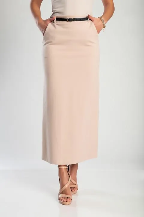 Falda midi elegante, beige