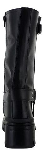 Fusion Bota Alta Urbana Rock Moda Bikers Hebilla Mujer 91122