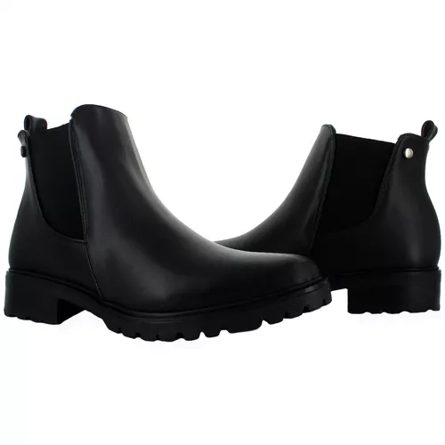 Fusion Botin Moda Vestir Elegante Polipiel Negro Mujer 82595