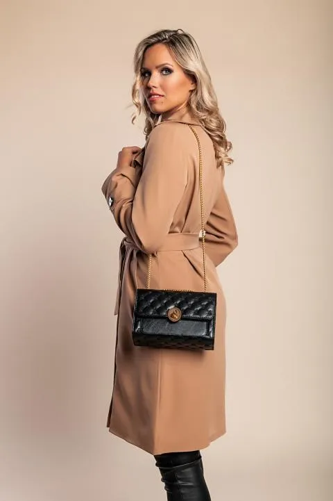 Gabardina elegante con botones, camels