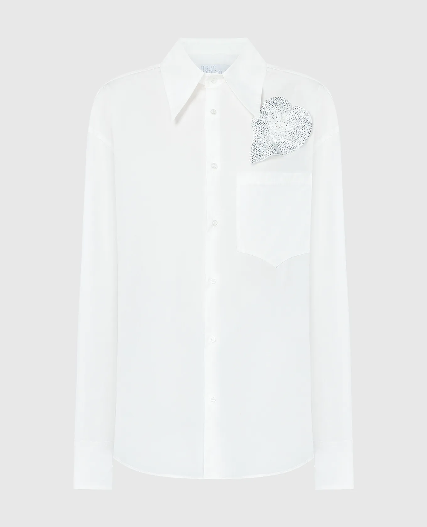 Giuseppe Di Morabito Milano White blouse with appliqué with crystals