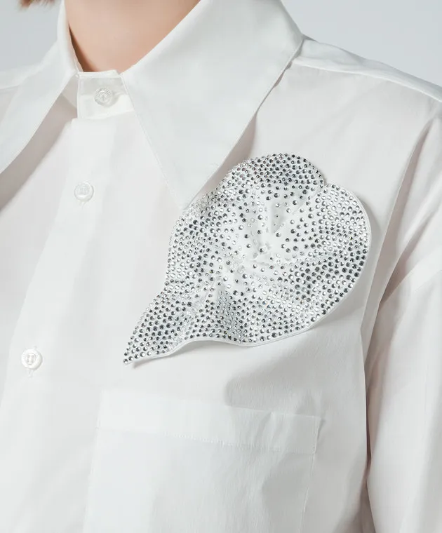 Giuseppe Di Morabito Milano White blouse with appliqué with crystals