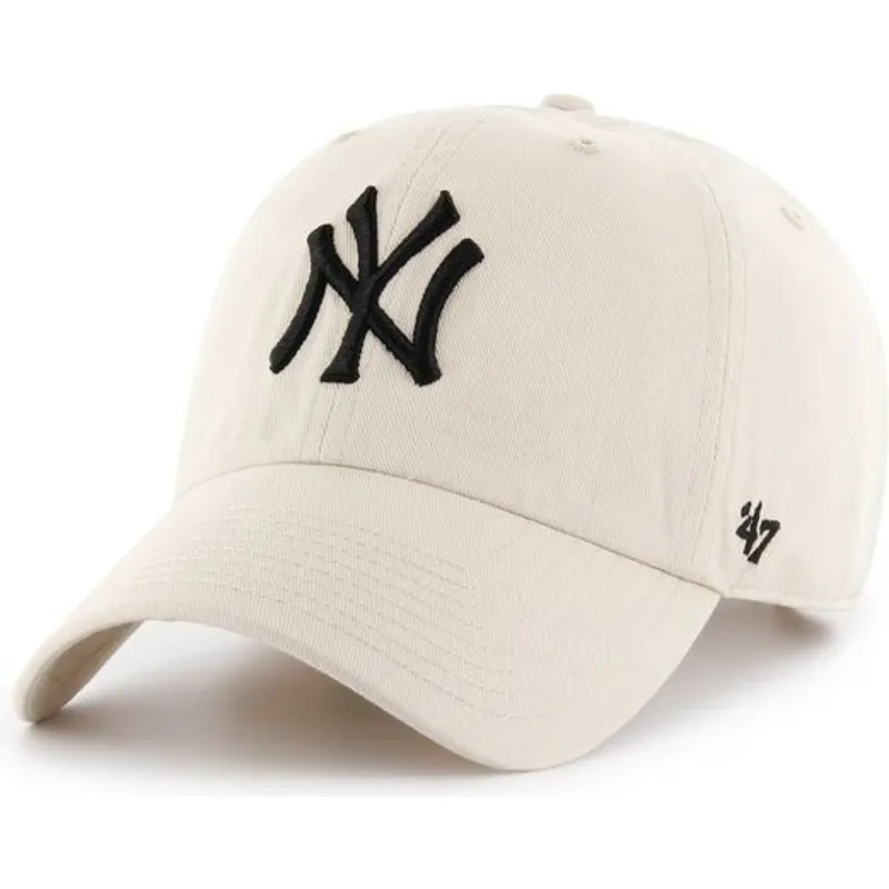 Gorra curva crema de New York Yankees MLB Clean Up de 47 Brand