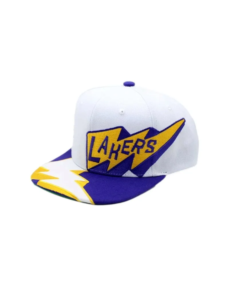 Gorra mitchell & ness blanca lakers fastime snapback