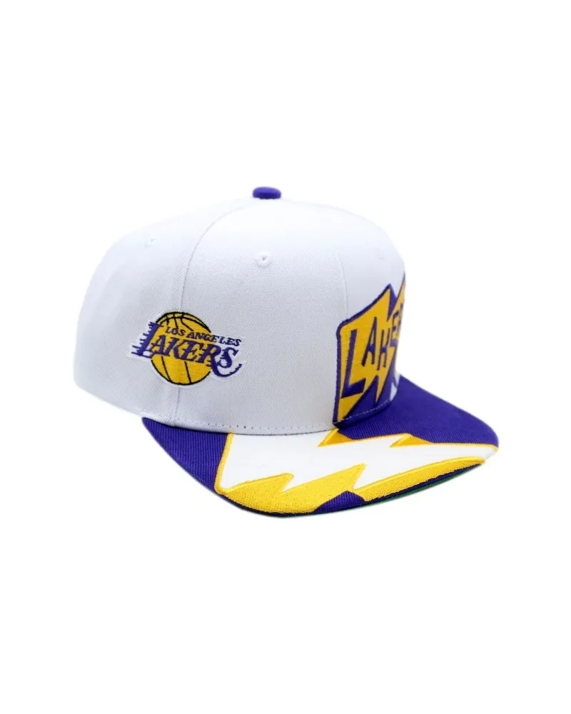 Gorra mitchell & ness blanca lakers fastime snapback