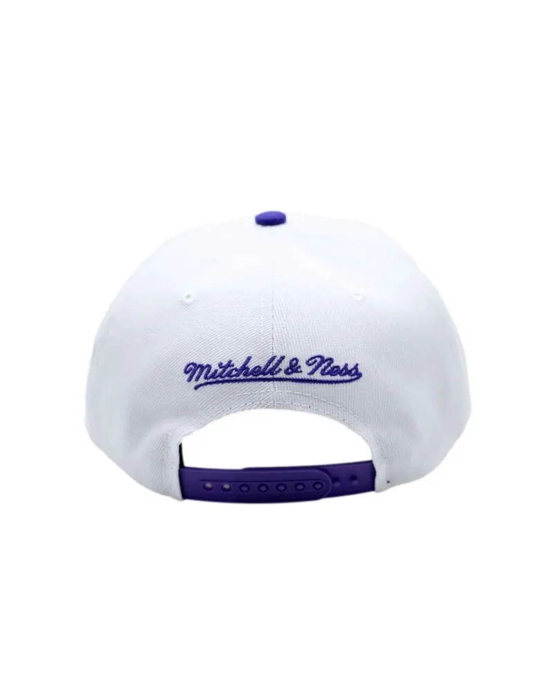 Gorra mitchell & ness blanca lakers fastime snapback