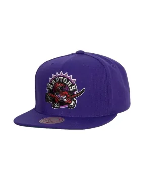 Gorra mitchell & ness morada raptors team ground 2.0 fitted hwc