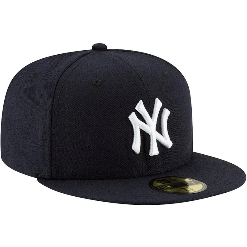 Gorra plana azul marino ajustada 59FIFTY AC Perf de New York Yankees MLB de New Era