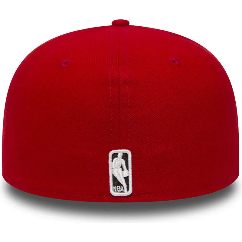 Gorra plana roja ajustada 59FIFTY Essential de Chicago Bulls NBA de New Era