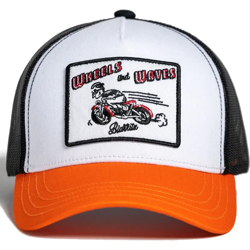 Gorra trucker blanca, negra y naranja Orange County WW17 de Wheels And Waves